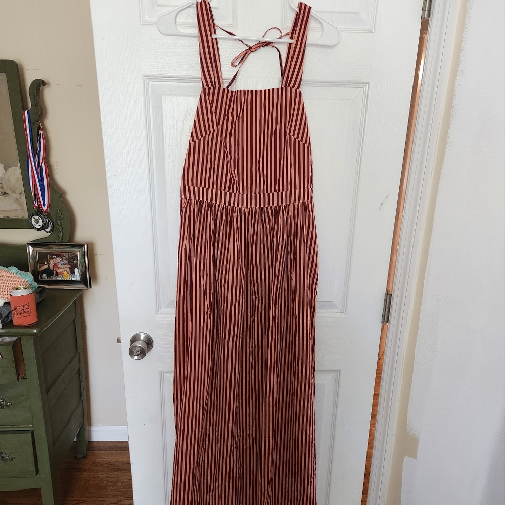 Bird and Knoll Dahlia dress in mimosa stripe